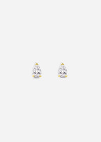 Mini Pear Diamond Threaded Flat Back Earring | Single