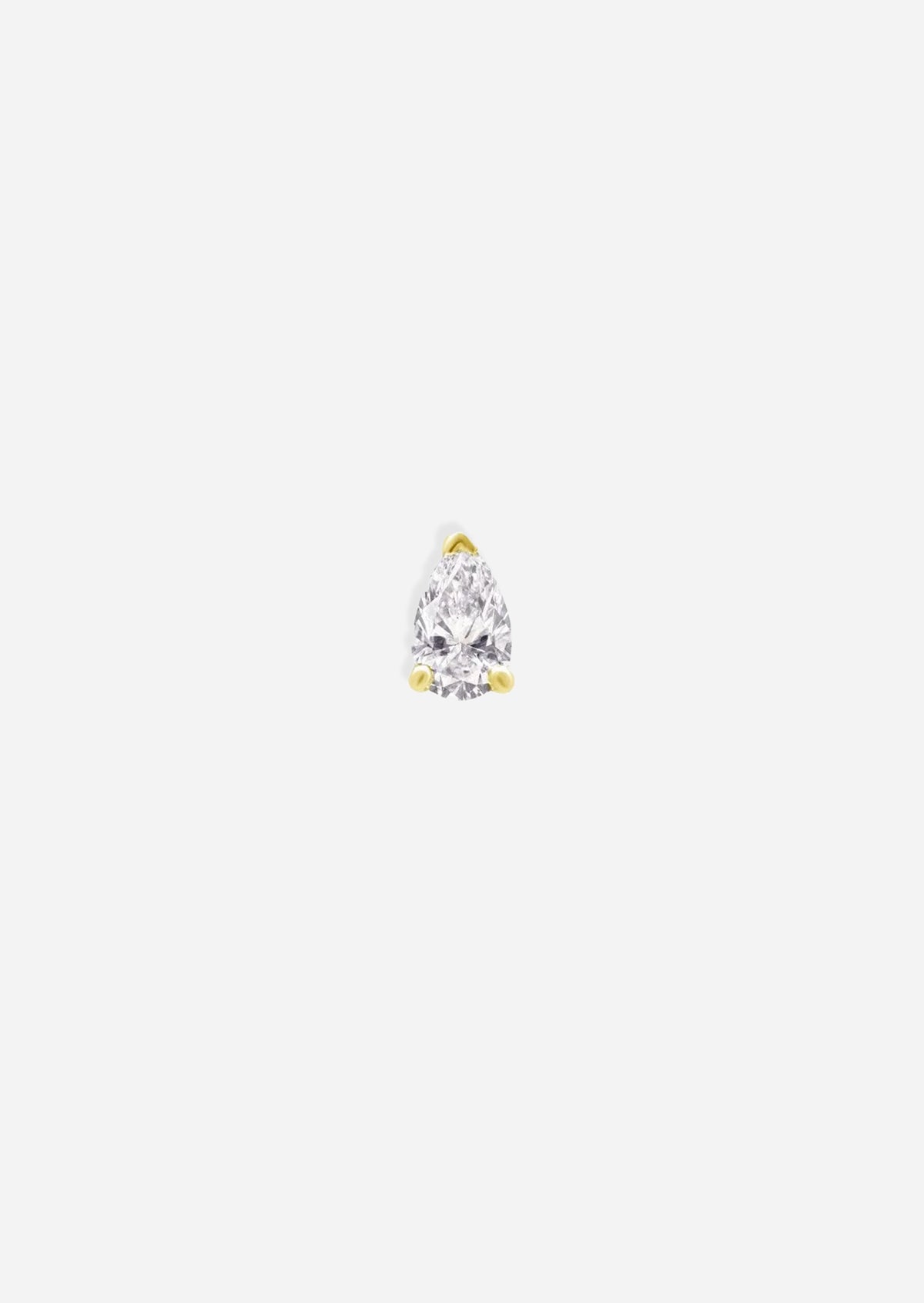 Mini Pear Diamond Threaded Flat Back Earring | Single