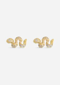 Mini Snake Threaded Flat Back Earring | Single