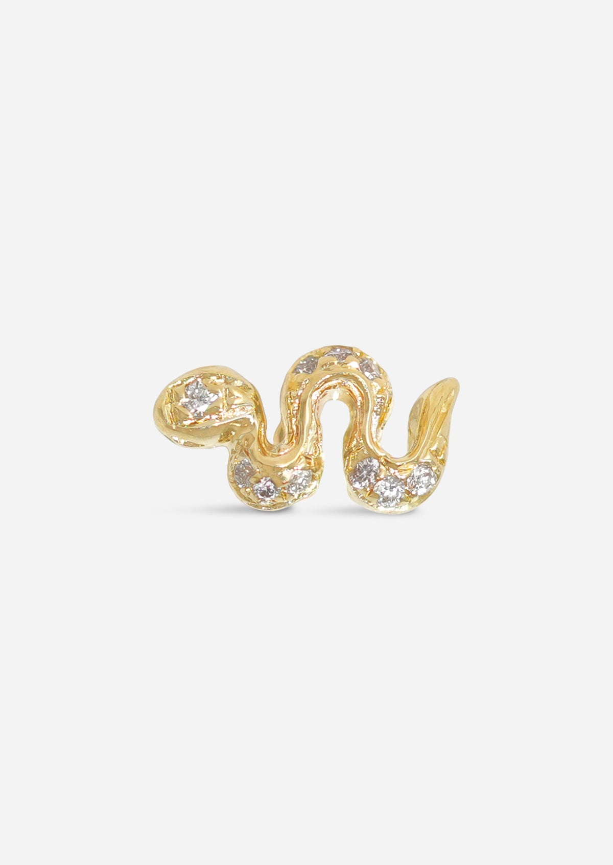 Mini Snake Threaded Flat Back Earring | Single