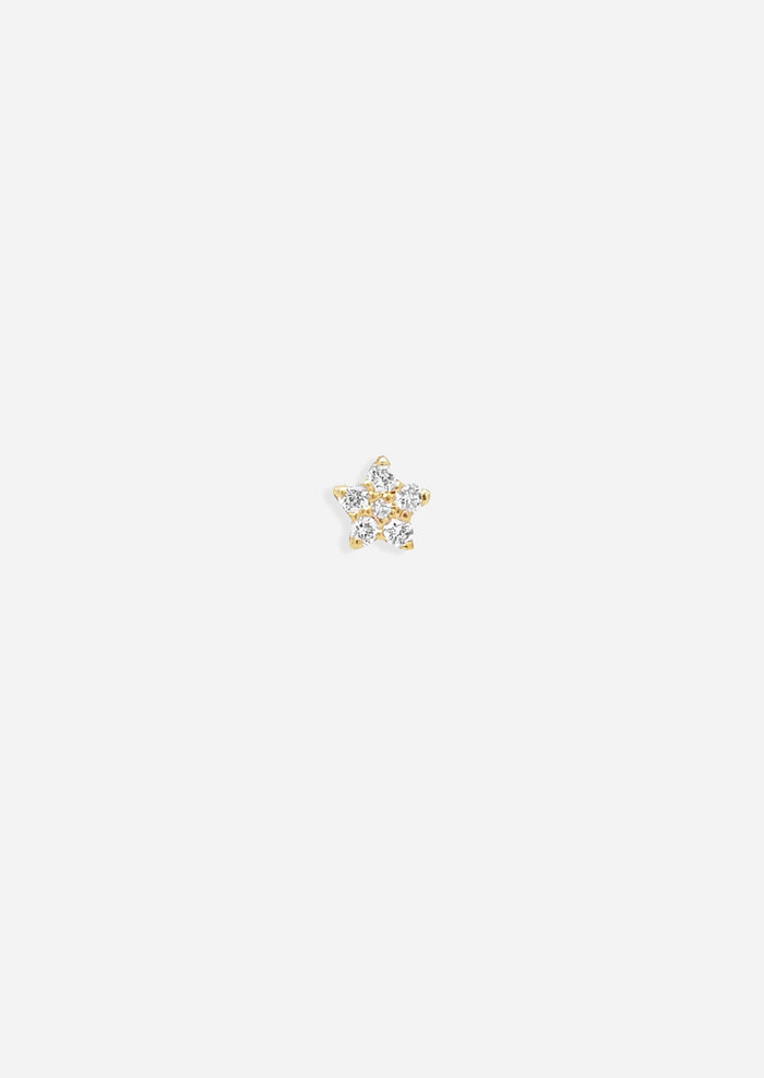 Mini Star Threaded Flat Back Earring | Single
