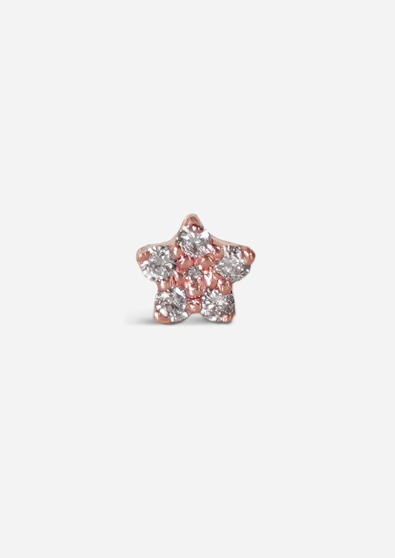 Mini Star Threaded Flat Back Earring | Single