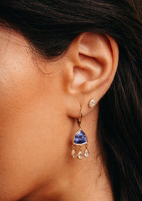 6mm Marquise Diamond Threaded Flat Back Earring