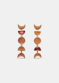 Moon Phase Earrings - Tourmaline