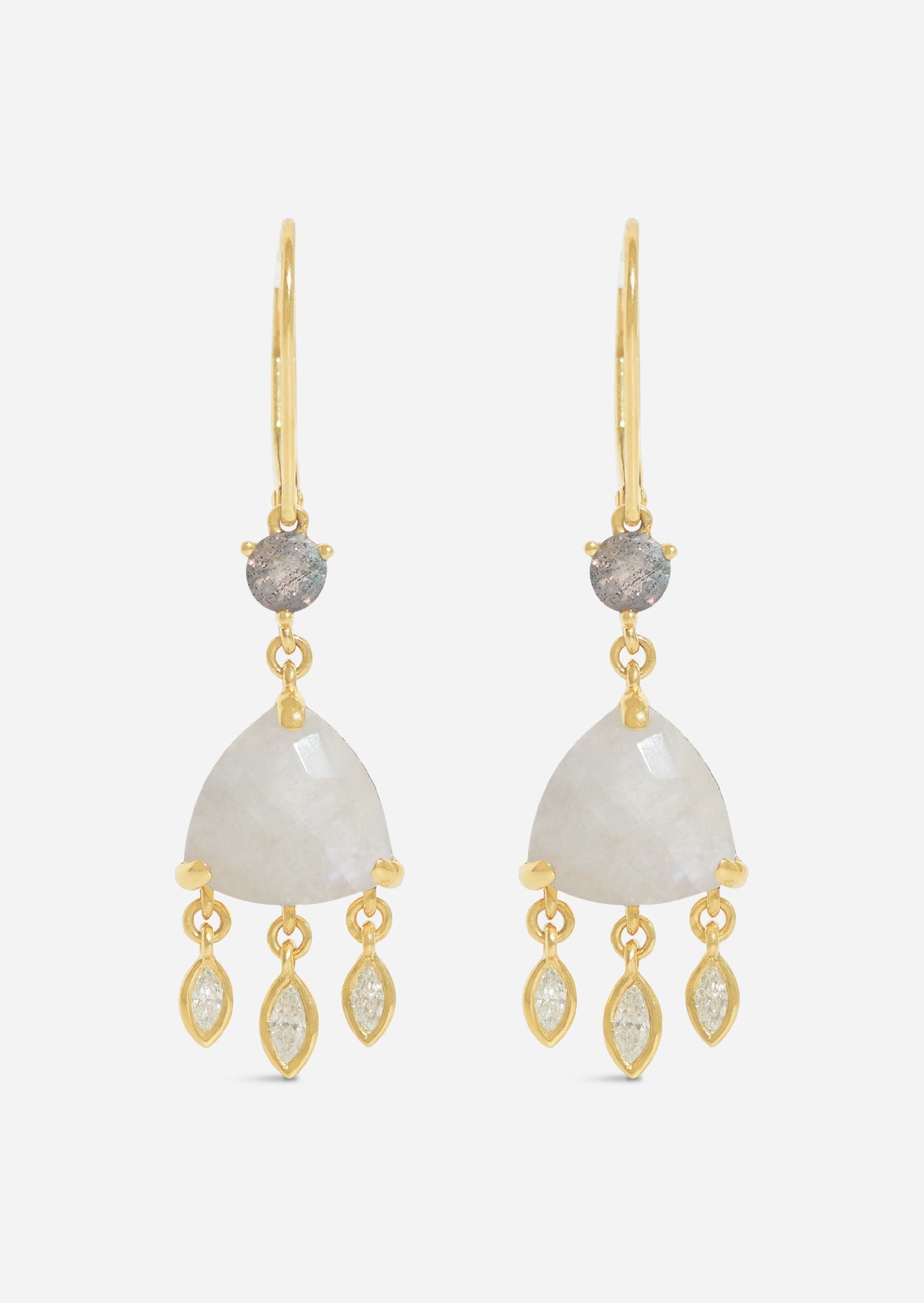 Moonstone Shield Earrings