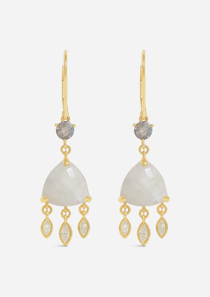 Moonstone Shield Earrings