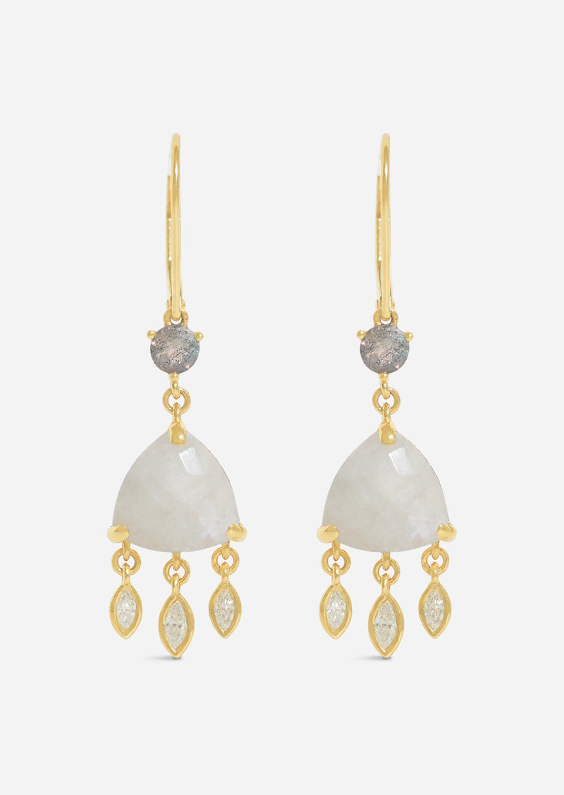 Moonstone Shield Earrings