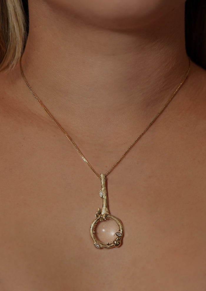 Enchanted Forest Magnifying Glass Pendant