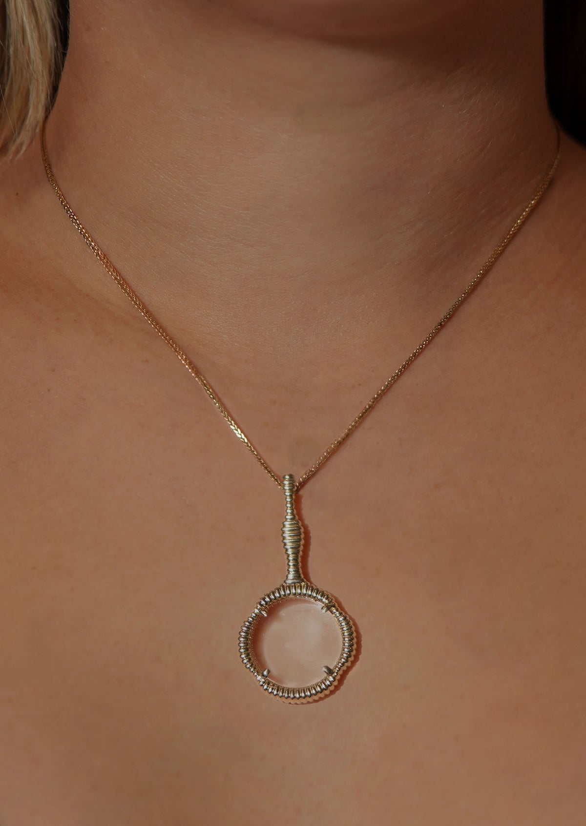 Stepping Stone Magnifying Glass Pendant