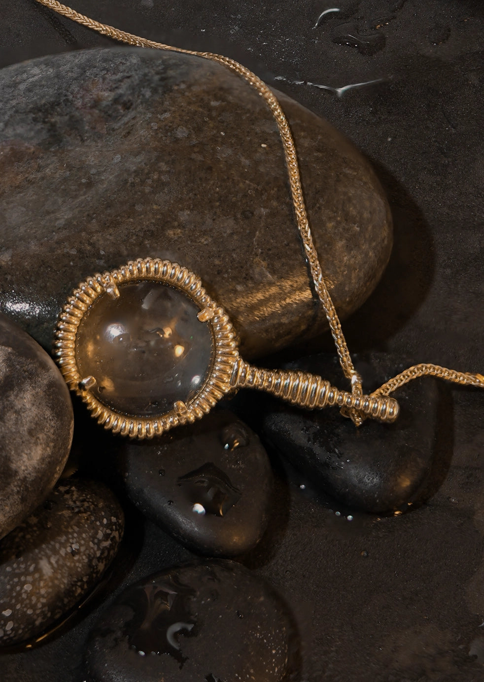 Stepping Stone Magnifying Glass Pendant