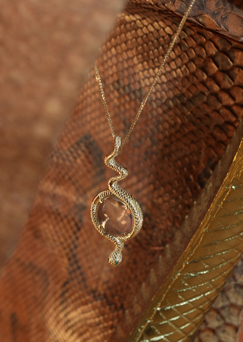 Serpentine Magnifying Glass Pendant