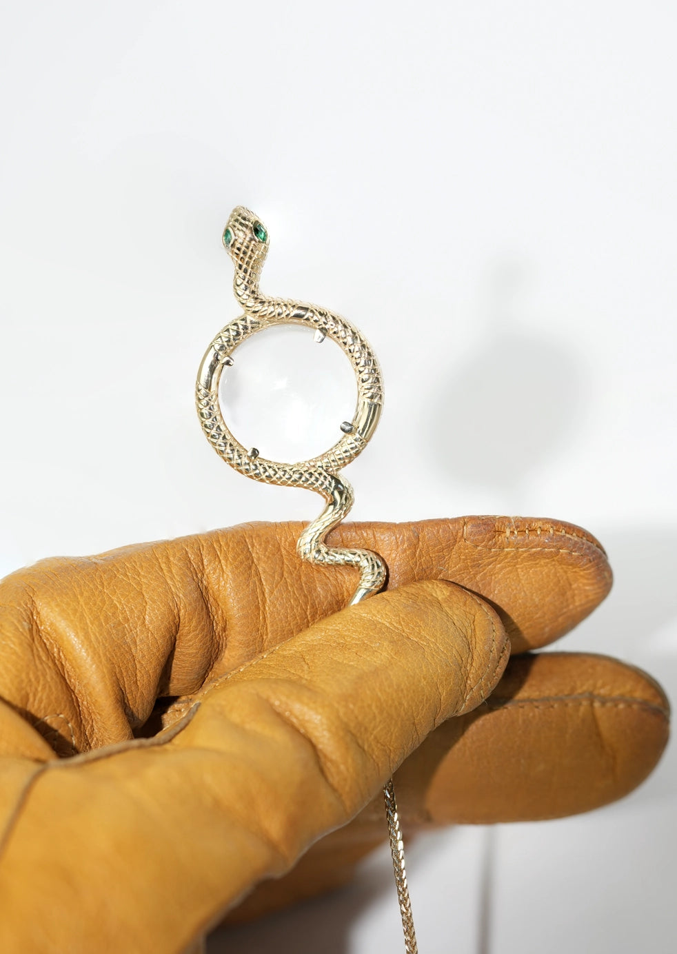 Serpentine Magnifying Glass Pendant