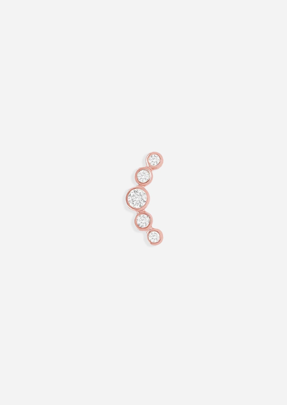Open Curve 5 Diamond Threaded Flat Back Earring | Single