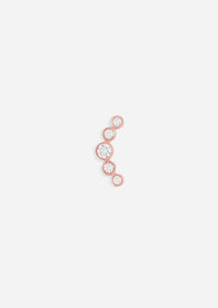 Open Curve 5 Diamond Threaded Flat Back Earring | Single