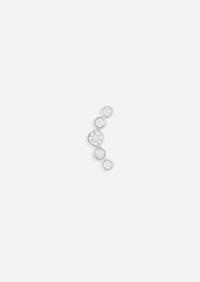 Open Curve 5 Diamond Threaded Flat Back Earring | Single