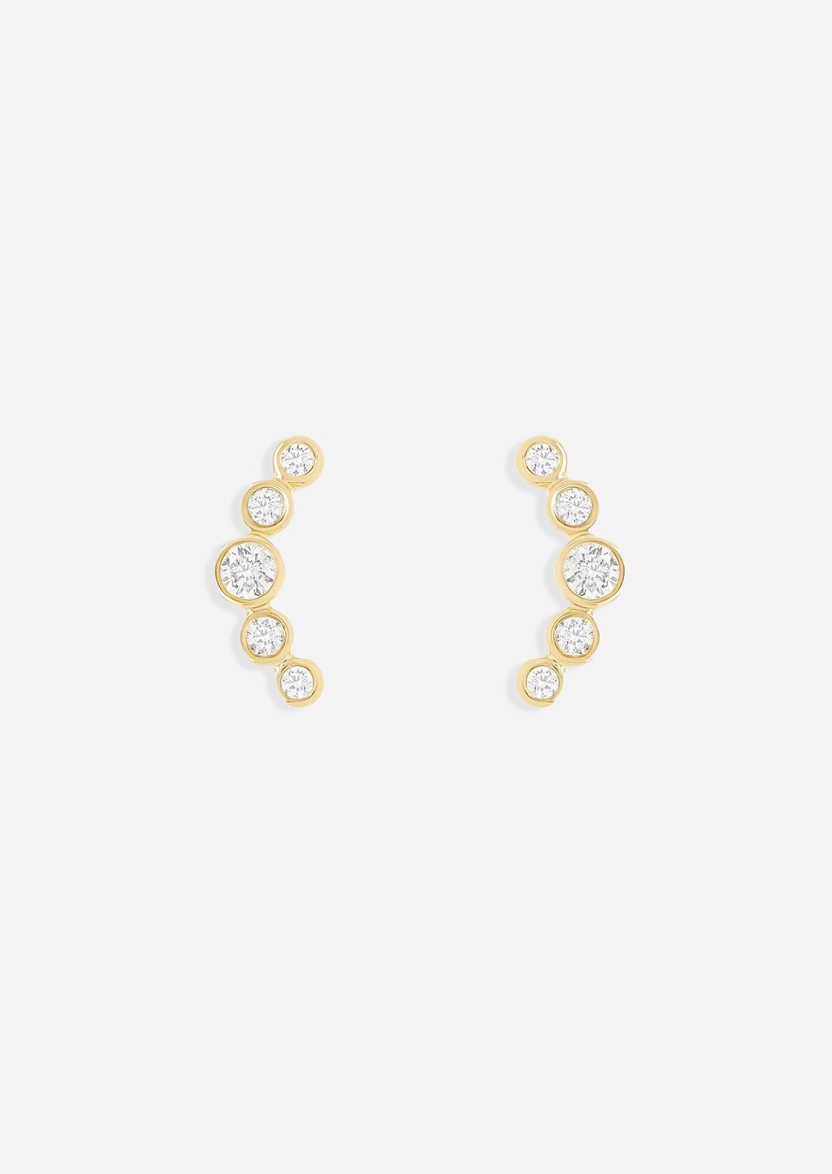 Open Curve 5 Diamond Threaded Flat Back Earring | Single