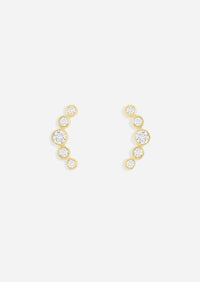 Open Curve 5 Diamond Threaded Flat Back Earring | Single