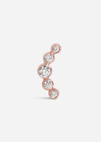 Open Curve 5 Diamond Threaded Flat Back Earring | Single