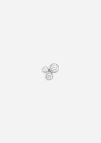 Organic Trio Threaded Flat Back Earring - Diamond | Single