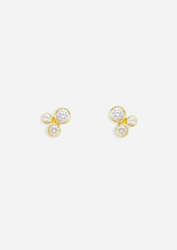 Organic Trio Threaded Flat Back Earring - Diamond | Single