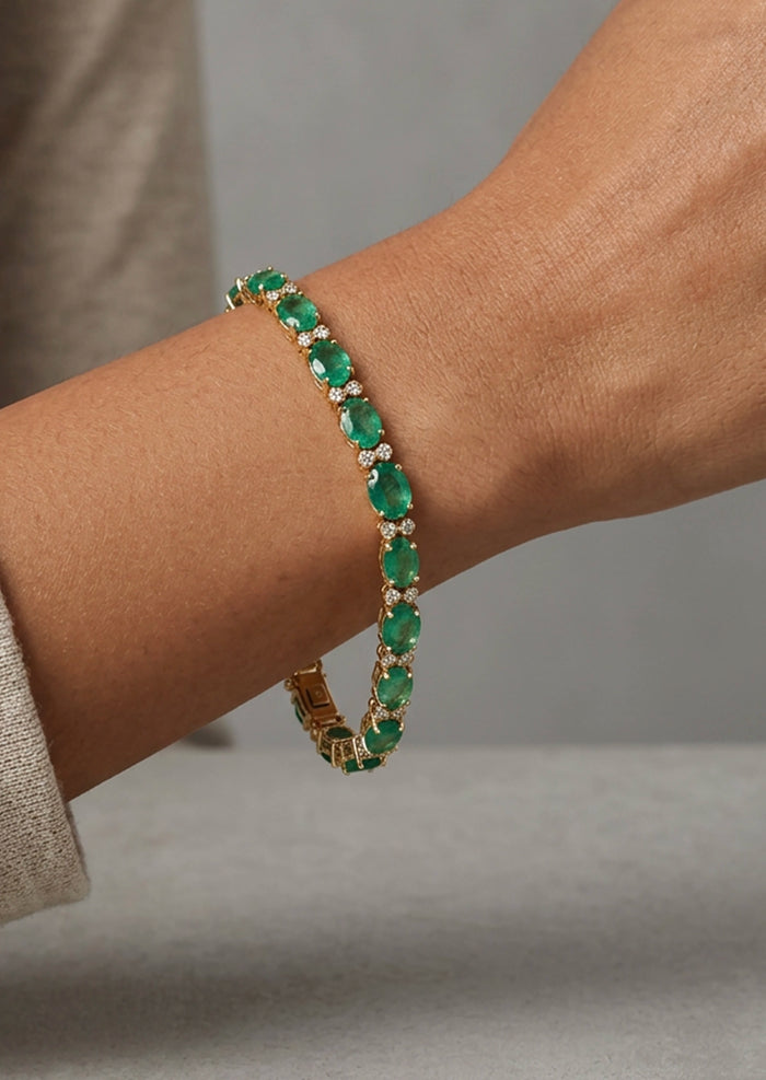Oval Emerald Duo Bracelet