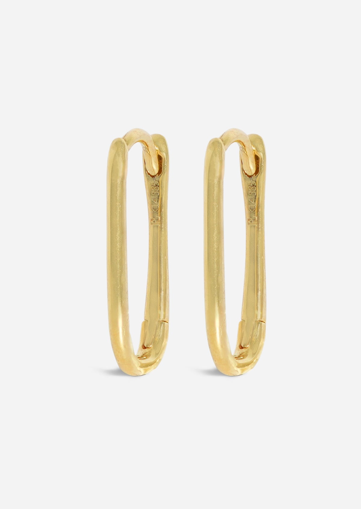 Gold Oval Lock Hoop | Single
