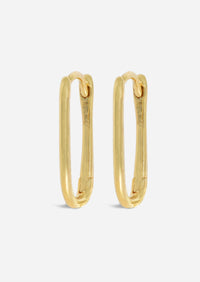 Gold Oval Lock Hoop | Single