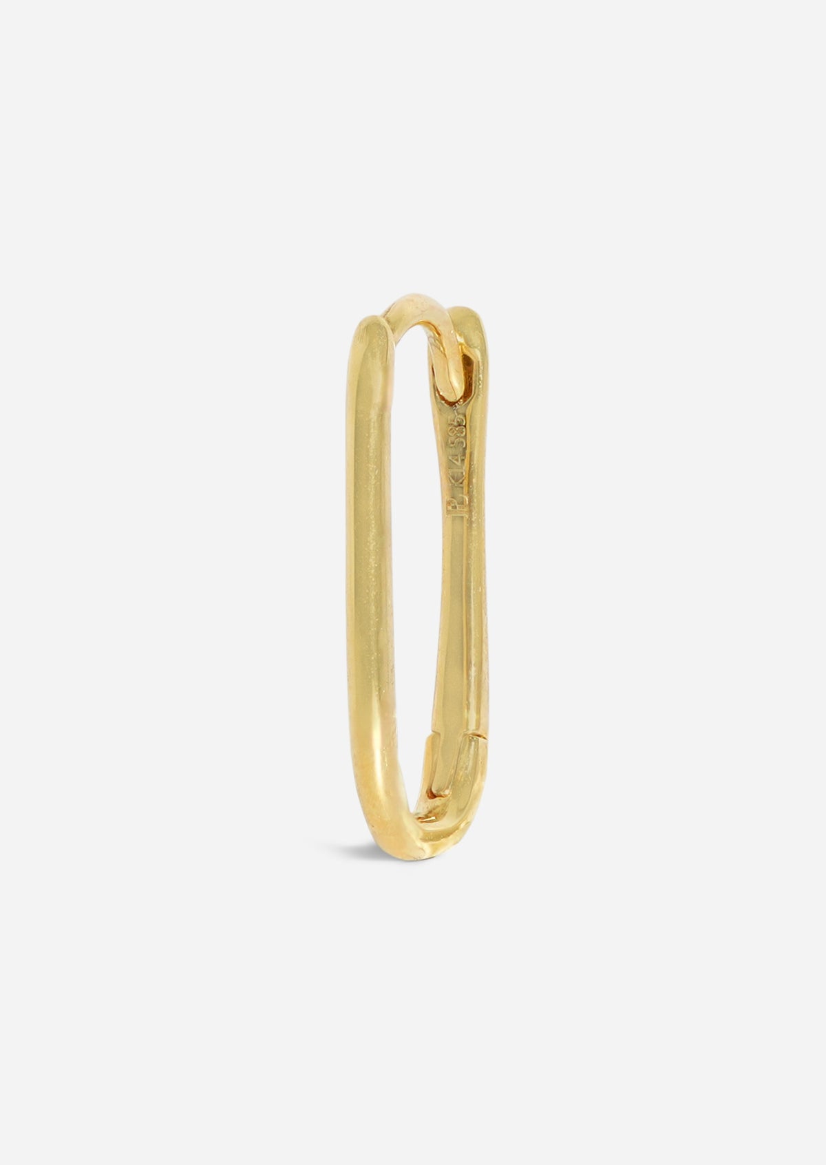Gold Oval Lock Hoop | Single