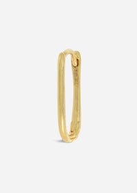 Gold Oval Lock Hoop | Single