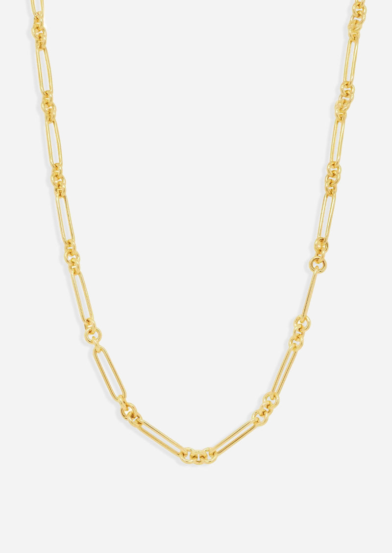 Oval and Round Link Chain Necklace
