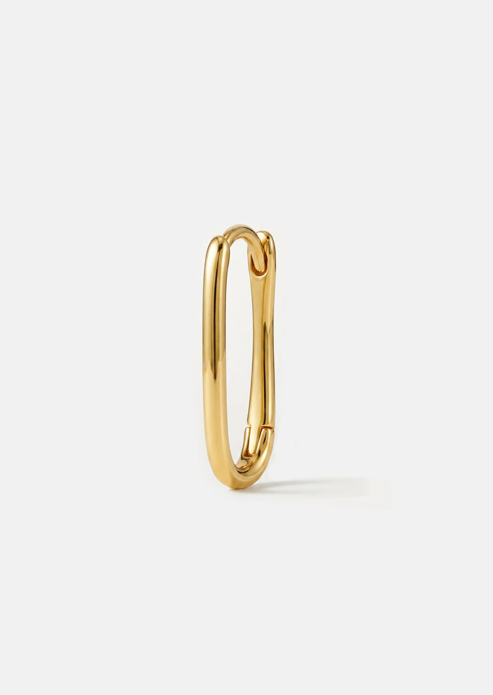 Gold Oval Lock Hoop