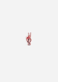 Peace Hand Threaded Flat Back Earring | Single