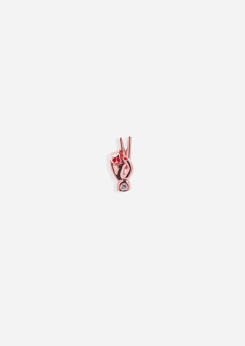 Peace Hand Threaded Flat Back Earring | Single