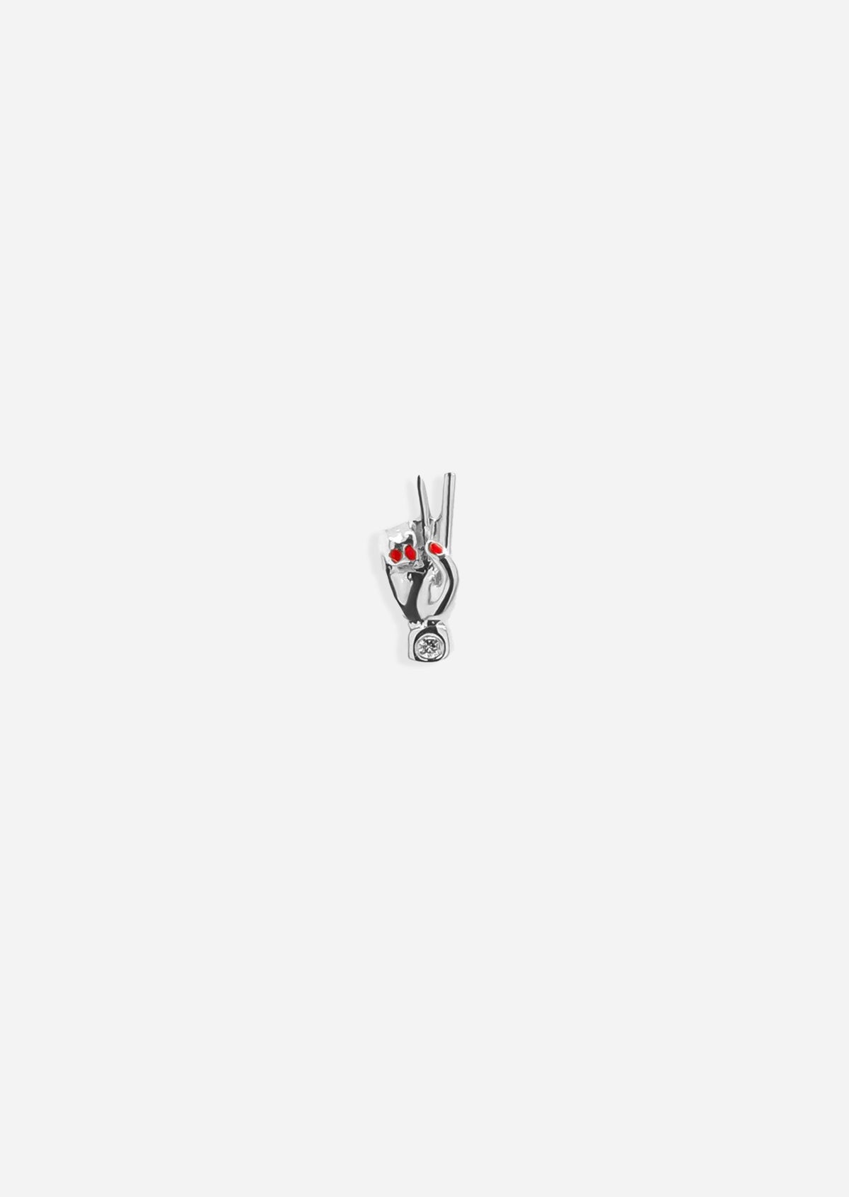 Peace Hand Threaded Flat Back Earring | Single