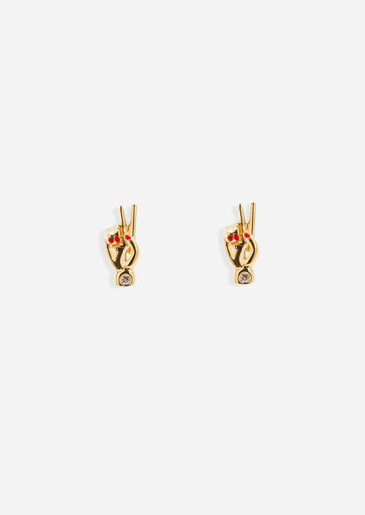 Peace Hand Threaded Flat Back Earring | Single