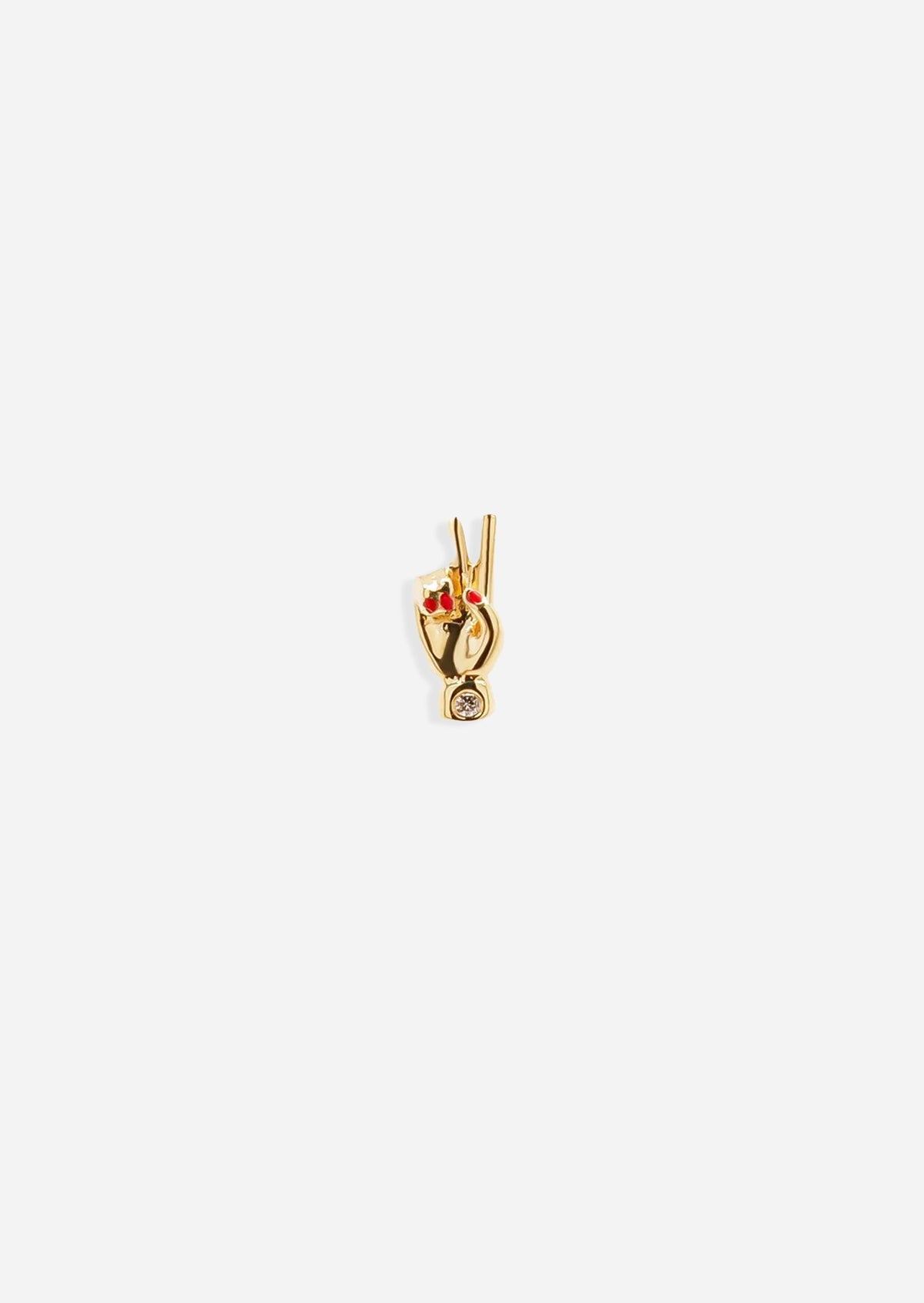 Peace Hand Threaded Flat Back Earring | Single