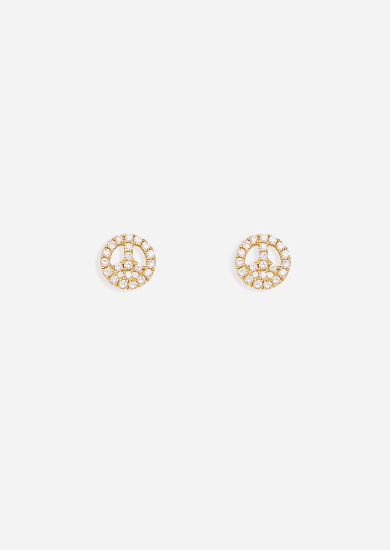 Peace Sign Threaded Flat Back Earring | Single