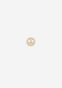 Peace Sign Threaded Flat Back Earring | Single