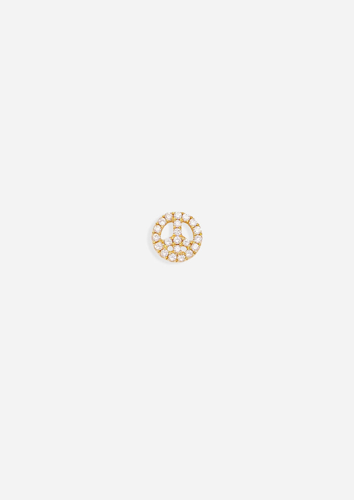 Peace Sign Threaded Flat Back Earring | Single