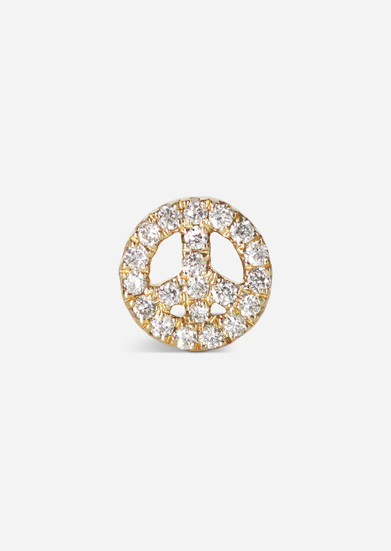 Peace Sign Threaded Flat Back Earring | Single