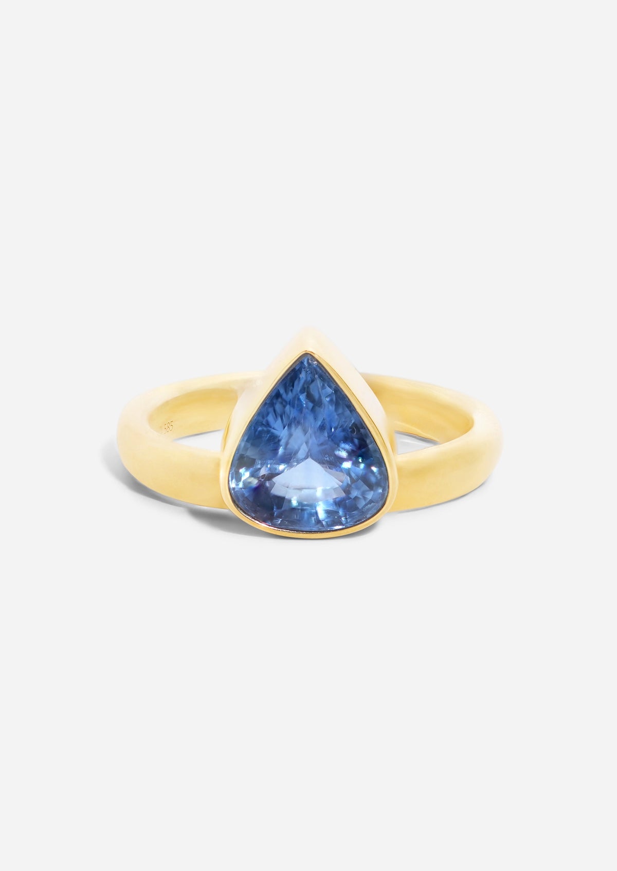 Pear Cornflower Sapphire Ring