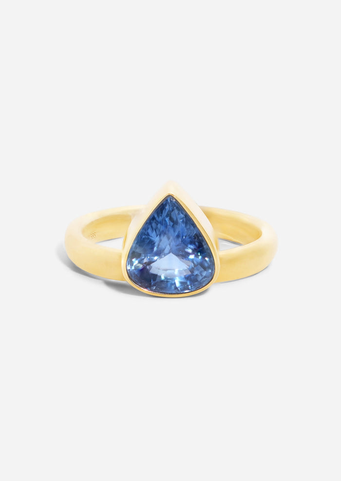 Pear Cornflower Sapphire Ring