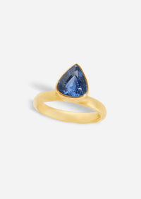 Pear Cornflower Sapphire Ring