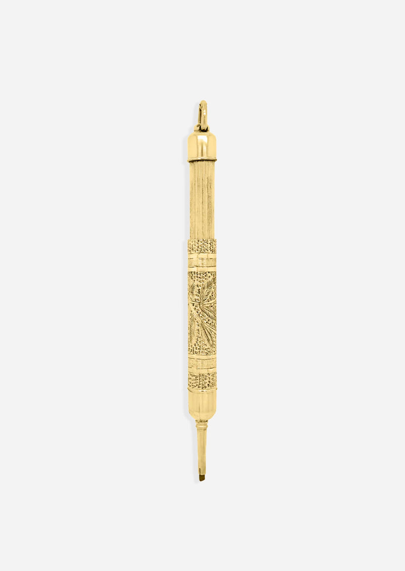 Vintage Pencil Charm - Gold Fill