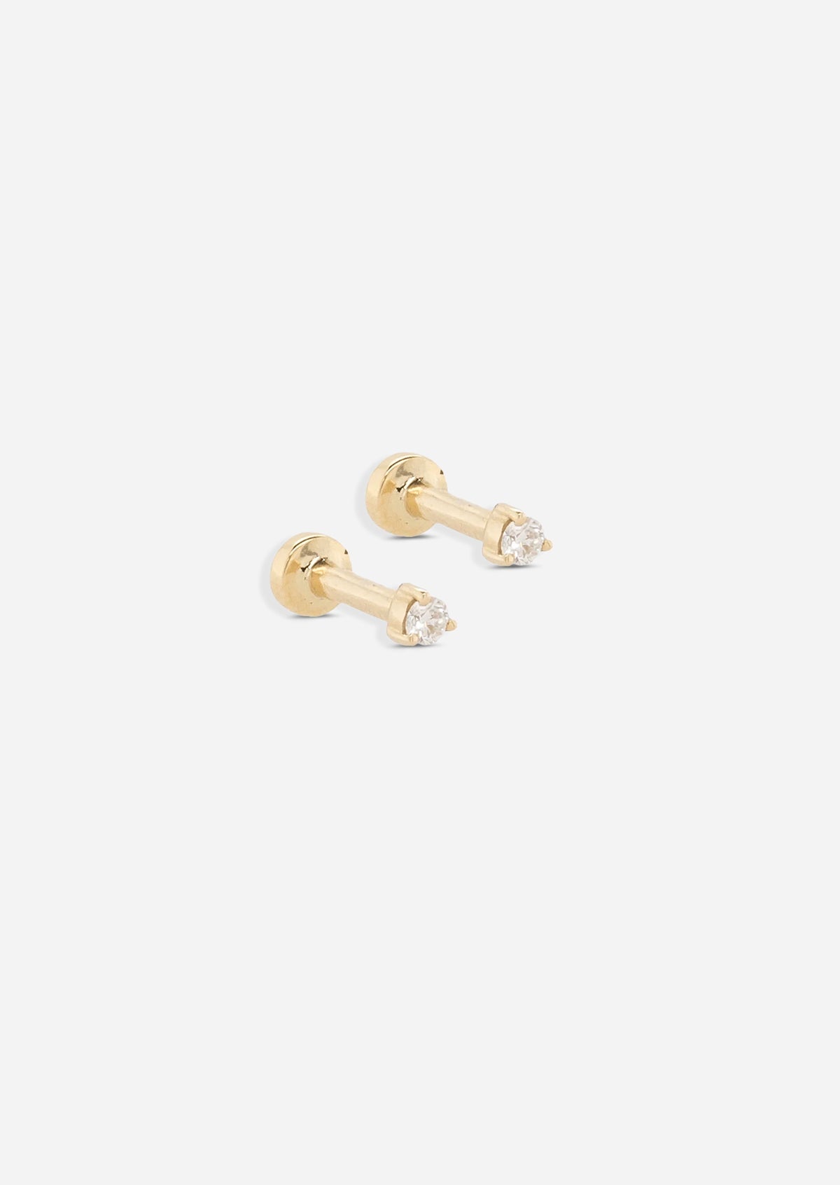 2mm Diamond Threaded Flat Back Earring | Single