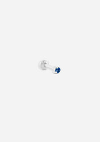 2mm Sapphire Threaded Flat Back Earring | Single