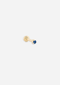 2mm Sapphire Threaded Flat Back Earring | Single
