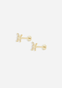 Pisces Threaded Flat Back Earring