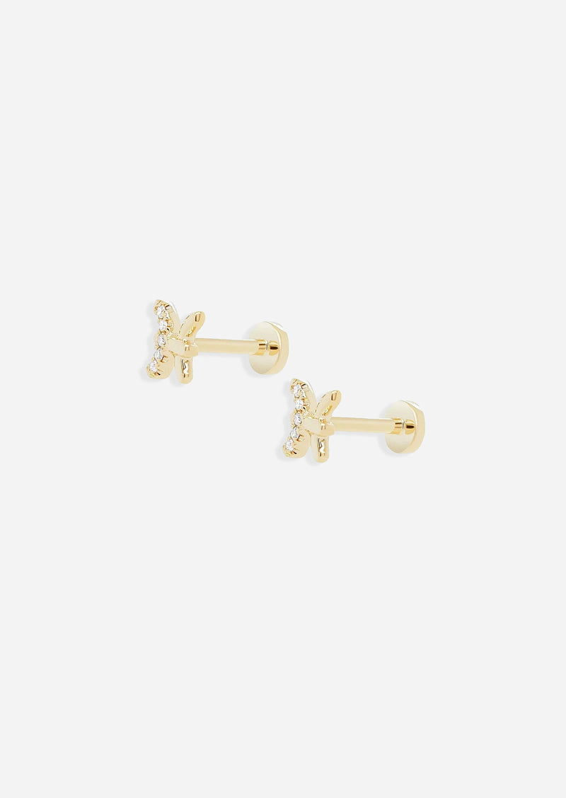 Pisces Threaded Flat Back Earring