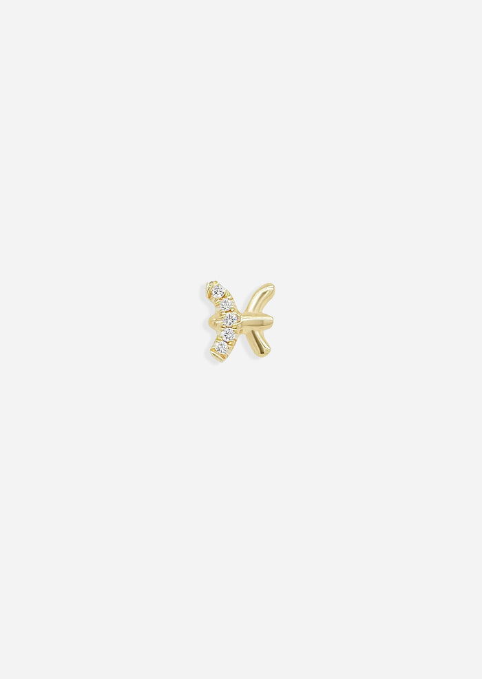 Pisces Threaded Flat Back Earring